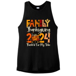 Family Thanksgiving 2024 Crew Dabbing Turkey Group Matching Ladies PosiCharge Tri-Blend Wicking Tank