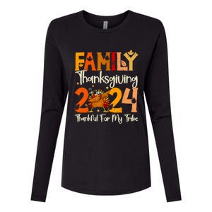 Family Thanksgiving 2024 Crew Dabbing Turkey Group Matching Womens Cotton Relaxed Long Sleeve T-Shirt