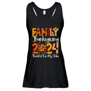 Family Thanksgiving 2024 Crew Dabbing Turkey Group Matching Ladies Essential Flowy Tank