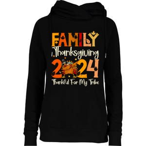 Family Thanksgiving 2024 Crew Dabbing Turkey Group Matching Womens Funnel Neck Pullover Hood