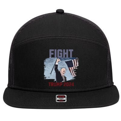 Fight Trump 2024 Trump Fight 7 Panel Mesh Trucker Snapback Hat