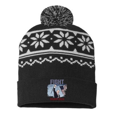 Fight Trump 2024 Trump Fight USA-Made Snowflake Beanie