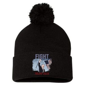 Fight Trump 2024 Trump Fight Pom Pom 12in Knit Beanie