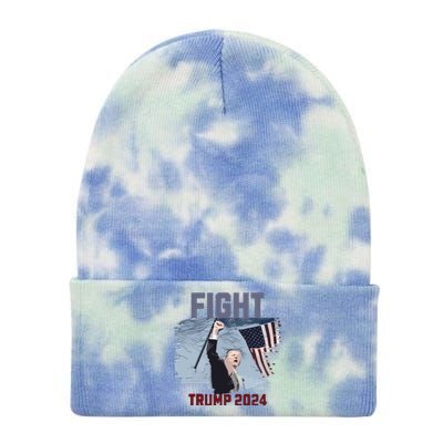 Fight Trump 2024 Trump Fight Tie Dye 12in Knit Beanie