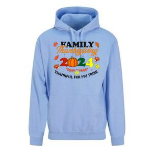 Family Thanksgiving 2024 Thankful For My Tribe Group Autumn Unisex Surf Hoodie