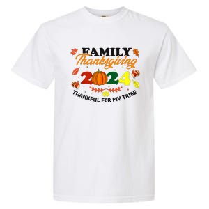 Family Thanksgiving 2024 Thankful For My Tribe Group Autumn Garment-Dyed Heavyweight T-Shirt