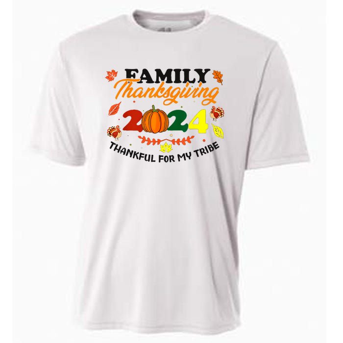 Family Thanksgiving 2024 Thankful For My Tribe Group Autumn Cooling Performance Crew T-Shirt