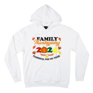 Family Thanksgiving 2024 Thankful For My Tribe Group Autumn Hoodie