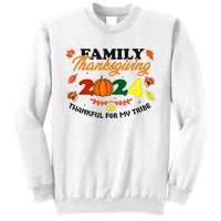 Family Thanksgiving 2024 Thankful For My Tribe Group Autumn Sweatshirt