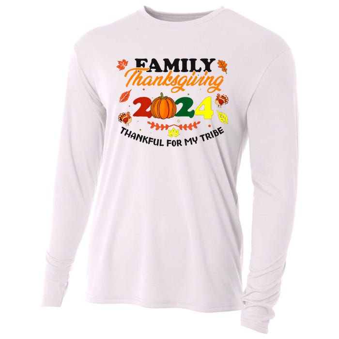 Family Thanksgiving 2024 Thankful For My Tribe Group Autumn Cooling Performance Long Sleeve Crew