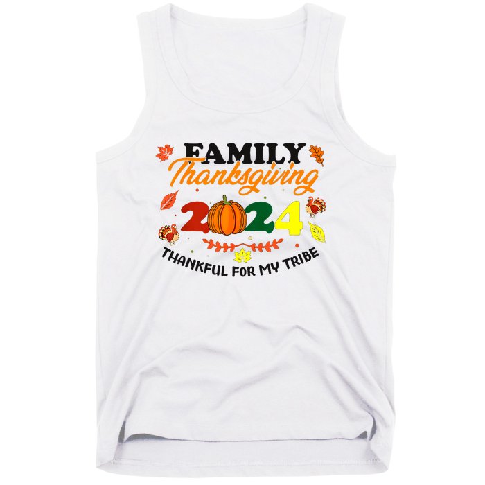 Family Thanksgiving 2024 Thankful For My Tribe Group Autumn Tank Top