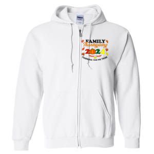 Family Thanksgiving 2024 Thankful For My Tribe Group Autumn Full Zip Hoodie