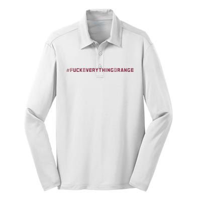 #Fuckeverythingorange Text 2024 Silk Touch Performance Long Sleeve Polo