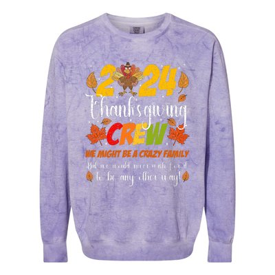 Family Thanksgiving 2024 Thanksgiving Crew Matching Colorblast Crewneck Sweatshirt