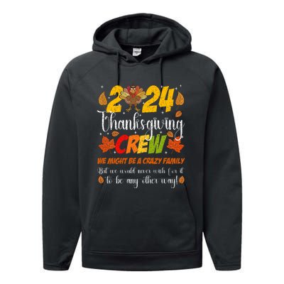 Family Thanksgiving 2024 Thanksgiving Crew Matching Performance Fleece Hoodie