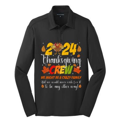 Family Thanksgiving 2024 Thanksgiving Crew Matching Silk Touch Performance Long Sleeve Polo