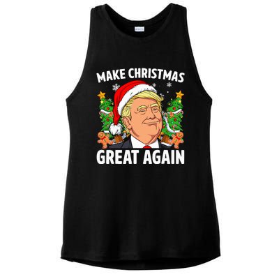 Funny Trump 2024 Make Christmas Great Again Ladies PosiCharge Tri-Blend Wicking Tank