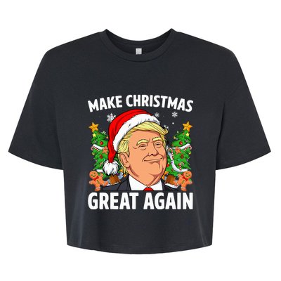 Funny Trump 2024 Make Christmas Great Again Bella+Canvas Jersey Crop Tee