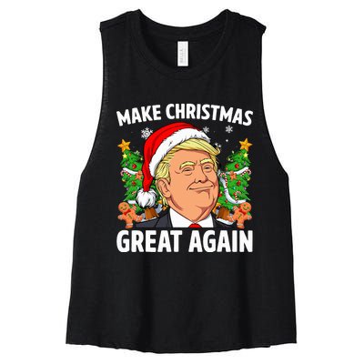 Funny Trump 2024 Make Christmas Great Again Women's Racerback Cropped Tank