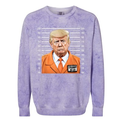 Funny Trump 2024 Prisoner Mugshot Colorblast Crewneck Sweatshirt