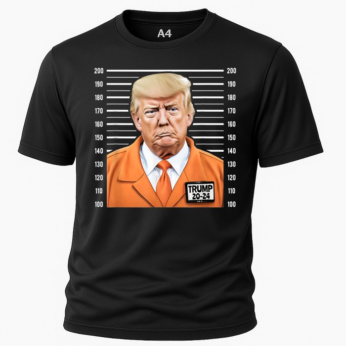 Funny Trump 2024 Prisoner Mugshot Cooling Performance Crew T-Shirt