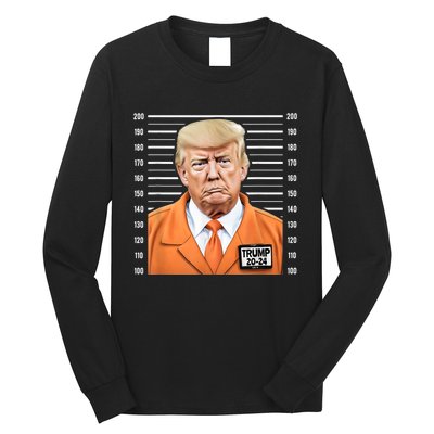 Funny Trump 2024 Prisoner Mugshot Long Sleeve Shirt