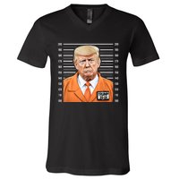 Funny Trump 2024 Prisoner Mugshot V-Neck T-Shirt