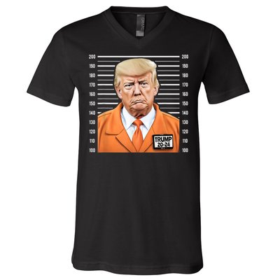 Funny Trump 2024 Prisoner Mugshot V-Neck T-Shirt