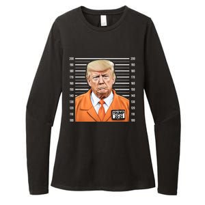 Funny Trump 2024 Prisoner Mugshot Womens CVC Long Sleeve Shirt