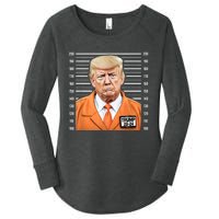 Funny Trump 2024 Prisoner Mugshot Women's Perfect Tri Tunic Long Sleeve Shirt