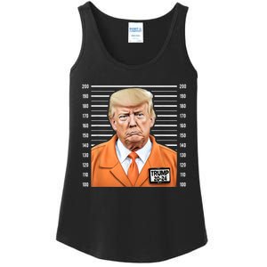 Funny Trump 2024 Prisoner Mugshot Ladies Essential Tank