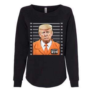 Funny Trump 2024 Prisoner Mugshot Womens California Wash Sweatshirt