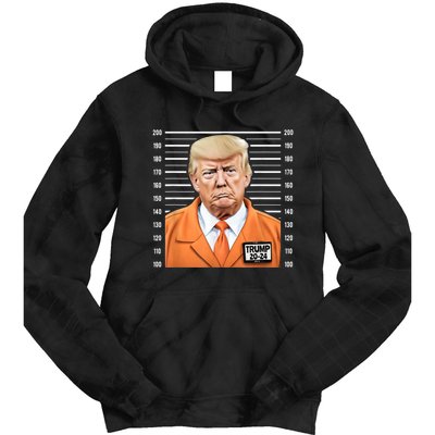 Funny Trump 2024 Prisoner Mugshot Tie Dye Hoodie