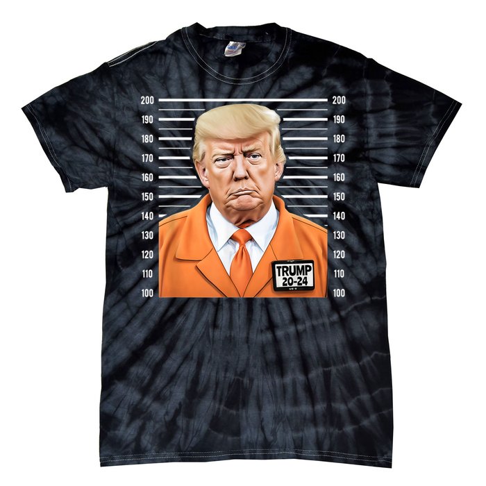 Funny Trump 2024 Prisoner Mugshot Tie-Dye T-Shirt