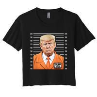 Funny Trump 2024 Prisoner Mugshot Women's Crop Top Tee