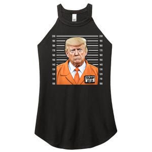 Funny Trump 2024 Prisoner Mugshot Women's Perfect Tri Rocker Tank