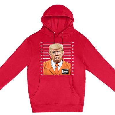 Funny Trump 2024 Prisoner Mugshot Premium Pullover Hoodie