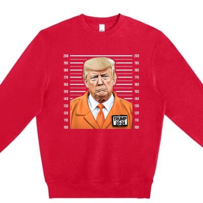 Funny Trump 2024 Prisoner Mugshot Premium Crewneck Sweatshirt