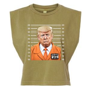 Funny Trump 2024 Prisoner Mugshot Garment-Dyed Women's Muscle Tee