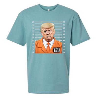 Funny Trump 2024 Prisoner Mugshot Sueded Cloud Jersey T-Shirt