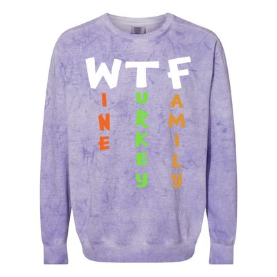 Funny Thanksgiving 2018 Gift Wine Turkey Family Gift Colorblast Crewneck Sweatshirt