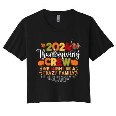 Family Thanksgiving 2024 Thanksgiving Crew Matching Group Women's Crop Top Tee