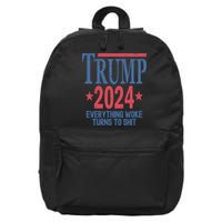 Funny Trump 2024 Everything Woke Turns To Shit 16 in Basic Backpack