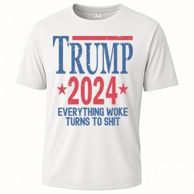 Funny Trump 2024 Everything Woke Turns To Shit Performance Shirt