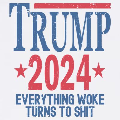 Funny Trump 2024 Everything Woke Turns To Shit T-Shirt
