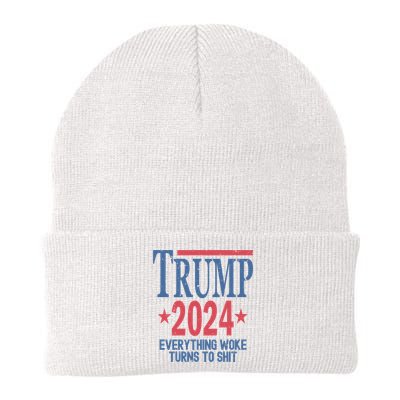 Funny Trump 2024 Everything Woke Turns To Shit Beanie