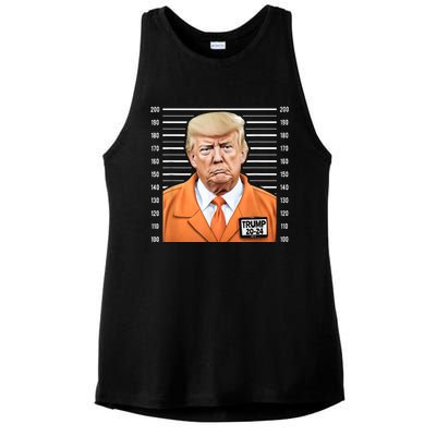 Funny Trump 2024 Prisoner Mugshot Ladies PosiCharge Tri-Blend Wicking Tank