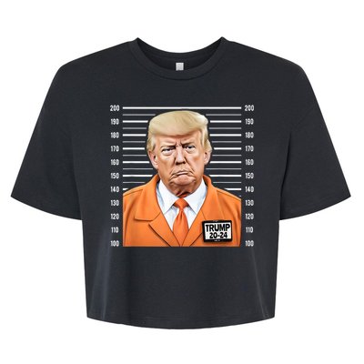 Funny Trump 2024 Prisoner Mugshot Bella+Canvas Jersey Crop Tee