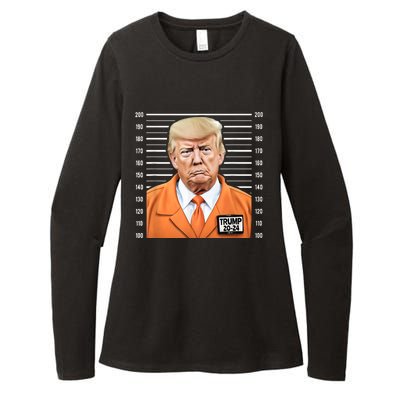 Funny Trump 2024 Prisoner Mugshot Womens CVC Long Sleeve Shirt