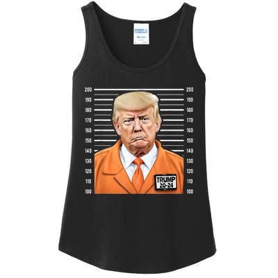 Funny Trump 2024 Prisoner Mugshot Ladies Essential Tank